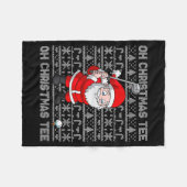 Golf Oh Christmas Tee Santa Claus Golfer Golfing S Fleecedecke (Vorderseite (Horizontal))