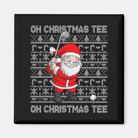 Golf Oh Christmas Tee Santa Claus Golfer Golfing S Magnet (Vorne)