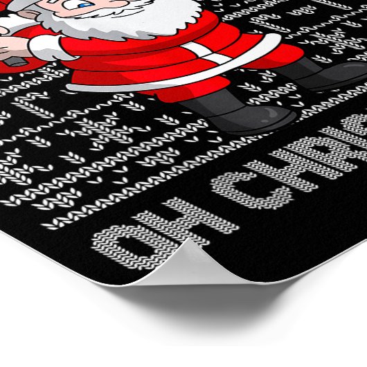 Golf Oh Christmas Tee Santa Claus Golfer Golfing S Poster (Ecke)