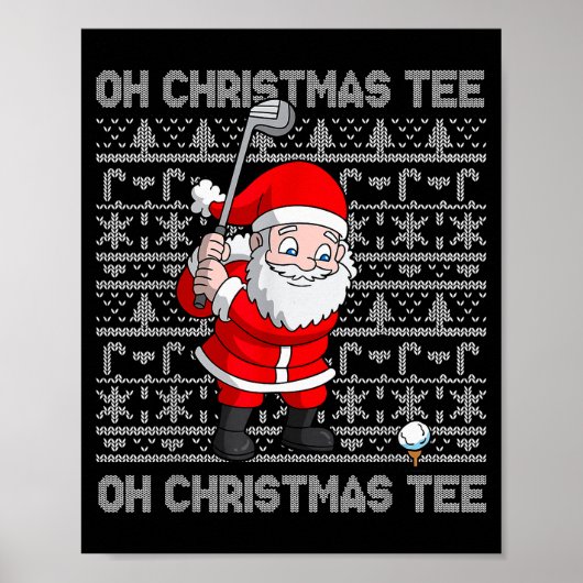 Golf Oh Christmas Tee Santa Claus Golfer Golfing S Poster (Vorne)
