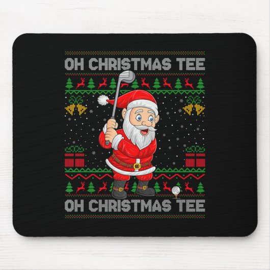 Golf Oh Christmas Tee Santa Playing Golf Golfer Ug Mousepad (Vorne)