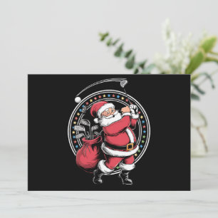 Golf Oh Weihnachtsmann Vintag Golfer Golfi Feiertagskarte