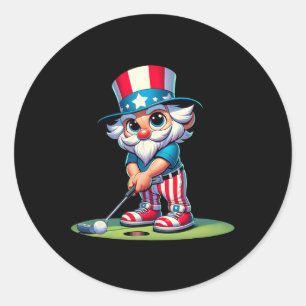 Golf Onkel Sam USA Amerika 4. Juli Unabhängigkeit Runder Aufkleber