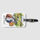 Golf Orange Blossom Thema Florida Golfer Gepäckanhänger (Vorderseite (Horizontal))