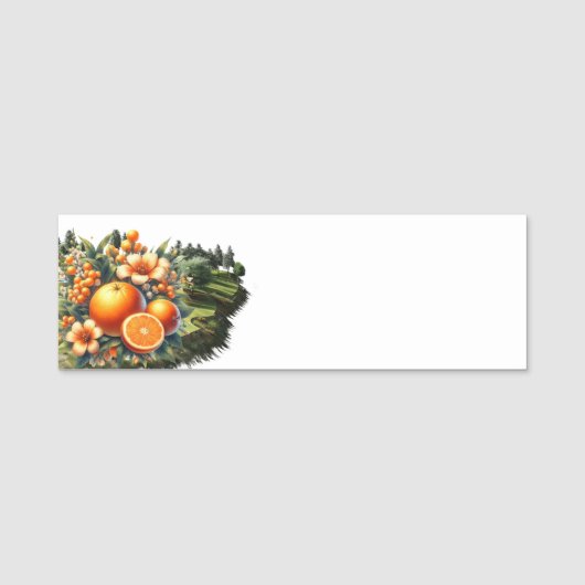 Golf Orange Blossom Thema Florida Golfer Name Namensschild (Vorderseite)