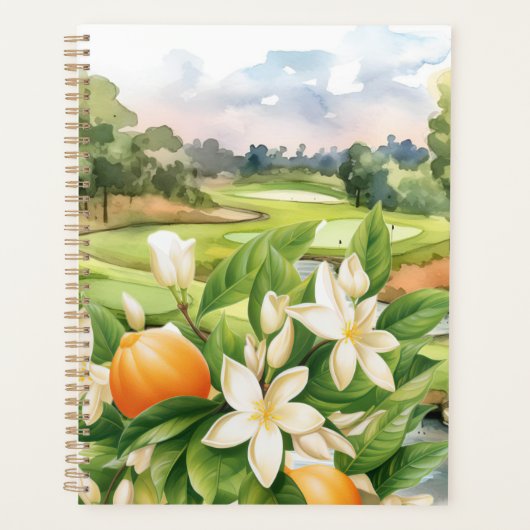 Golf Orange Blossom Thema Florida Golfer Planer (Vorderseite)
