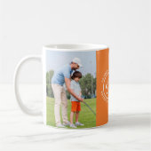 Golf Orange Personalisiert Monogram Multi-Foto Kaffeetasse (Links)