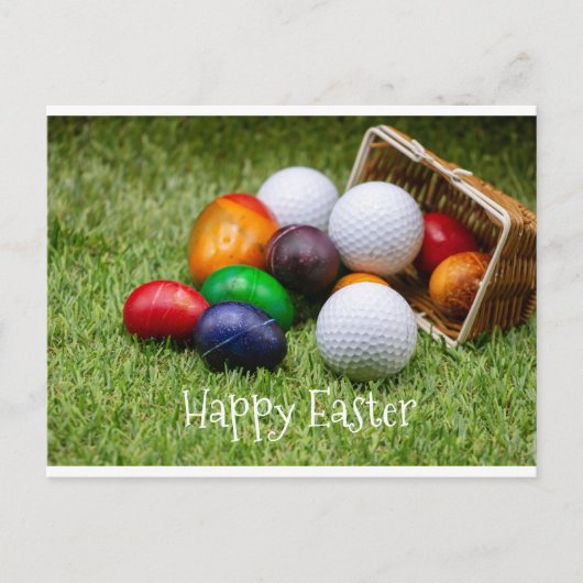 Golf Oster zum Golfer mit Eiern & Golf Card Postkarte (Vorderseite)