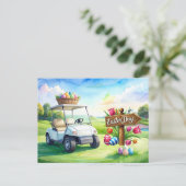 Golf-Osterferien auf dem Golfplatz Feiertagspostkarte (Stehend Vorderseite)
