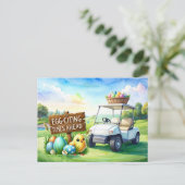 Golf-Osterferien auf dem Golfplatz Feiertagspostkarte (Stehend Vorderseite)