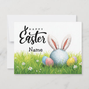 Golf-Osterferien für Golfer auf grünem Gras Feiertagskarte