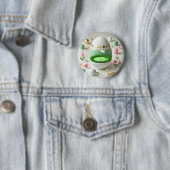 Golf Osterferienkarte mit Golfball und Blume Button (Beispiel)