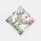 Golf-Osterhasen-Bälle und Blumen und Ausrüstung Serviette (Ecke)