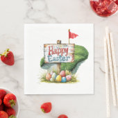 Golf Ostern für Golfer Wasserfarbe Frühling Serviette (Beispiel)