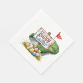 Golf Ostern für Golfer Wasserfarbe Frühling Serviette (Ecke)