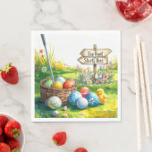 Golf Ostern für Golfer Wasserfarbe Frühling Serviette (Beispiel)