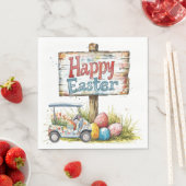 Golf Ostern für Golfer Wasserfarbe Frühling Serviette (Beispiel)