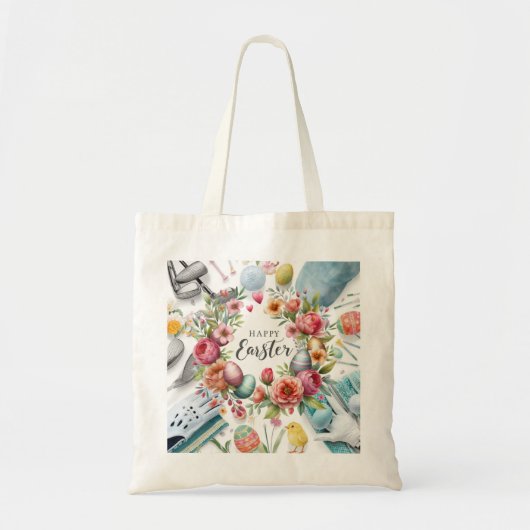 Golf Ostern mit Golf Equipment mit Blume Tragetasche (Vorne)