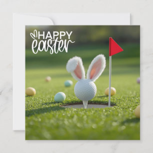 Golf Ostern mit Golfball-Hasenohr  Feiertagskarte