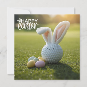 Golf Ostern mit Golfball-Hasenohren  Feiertagskarte