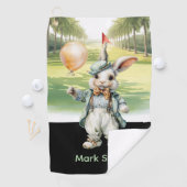 Golf Ostern mit Golfplatz im Hintergrund Golfhandtuch (Insitu)