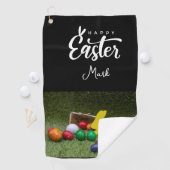 Golf Osterurlaub Golfplatz Ostereier Golfhandtuch (Insitu)