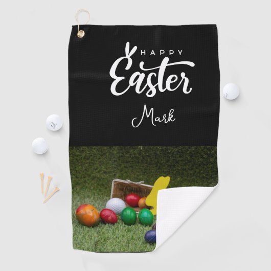 Golf Osterurlaub Golfplatz Ostereier Golfhandtuch (Insitu)