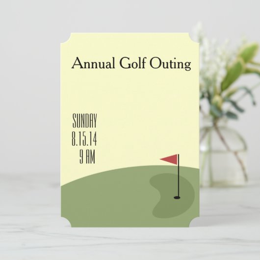 Golf Outing - auf dem Grün Einladung (Stehend Vorderseite)