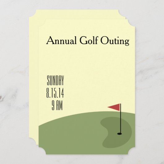Golf Outing - auf dem Grün Einladung (Vorne/Hinten)