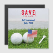 Golf Outing Save the Date mit der Flagge Amerikas Magnetkarte (Vorne/Hinten)