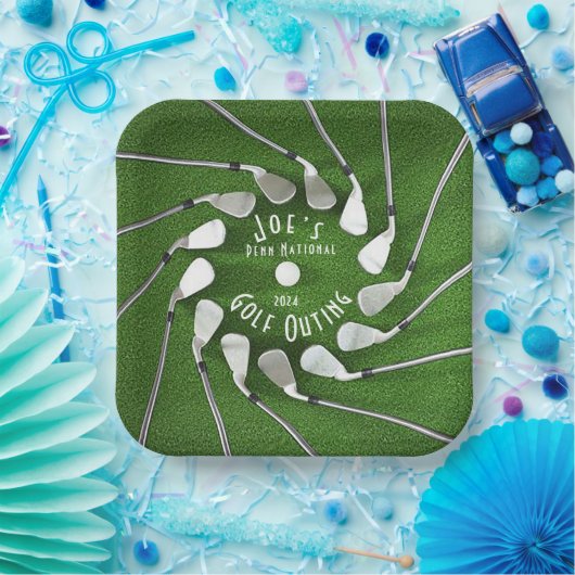 Golf Outing Square Papierplatte Pappteller (Party)