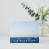 Golf-Ozean und Sailboat Grüße Destin Florida Postkarte (Stehend Vorderseite)