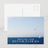 Golf-Ozean und Sailboat Grüße Destin Florida Postkarte (Vorne/Hinten)