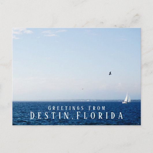 Golf-Ozean und Sailboat Grüße Destin Florida Postkarte (Vorderseite)