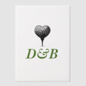 Golf Paare Pergament Einladungen (Vorderseite)