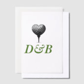 Golf Paare Pergament Einladungen (Versetzt)