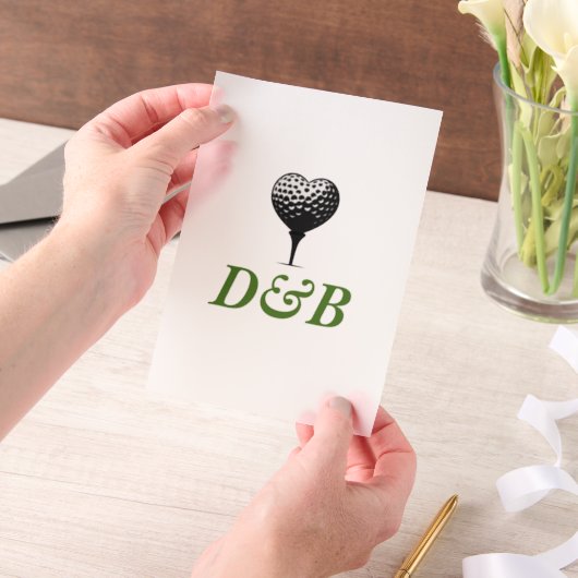 Golf Paare Pergament Einladungen (Handgehalten)