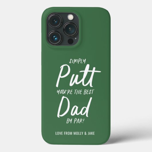 Golf Papa Moderne grüne Typografie lustigen Chic Case-Mate iPhone Hülle (Rückseite)
