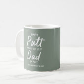 Golf Papa Moderne khaki grüne Typografie lustigen Kaffeetasse (Vorderseite Links)
