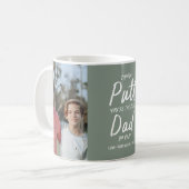 Golf Papa Moderne khaki grüne Typografie lustiges Kaffeetasse (Vorderseite Links)