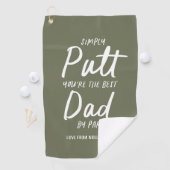 Golf Papa moderner khaki grüner Typografie lustige Golfhandtuch (Insitu)