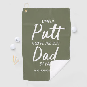 Golf Papa moderner khaki grüner Typografie lustige Golfhandtuch