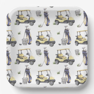 Golf-Papierteller, Par-Tee-Time Geburtstagsfeier Pappteller