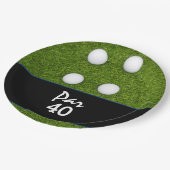 Golf Par 40. Geburtstag Jubiläum auf Grün Pappteller (Schrägansicht)