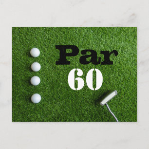 Golf Par 60. 60 Jahre Golfer Geburtstag Postkarte