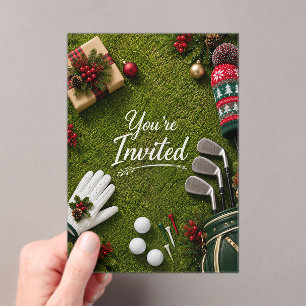 Golf Par Abschlag Golfer Weihnachtsfeier Acryleinladungen