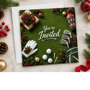 Golf Par Abschlag Golfer Weihnachtsfeier  Einladung