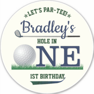 Golf PAR-T-SHIRT 1. Geburtstag Groß 8 Zoll Aufkleber