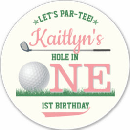 Golf PAR-T-SHIRT 1. Geburtstag Groß 8 Zoll Aufkleber