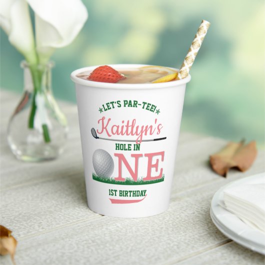 Golf PAR-T-SHIRT 1. Geburtstag Pappbecher (In Situ)